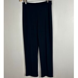 Sympli Canada Navy Blue Elastic Waist Wide Leg Pants Womens Sz 10 Stretch Jersey